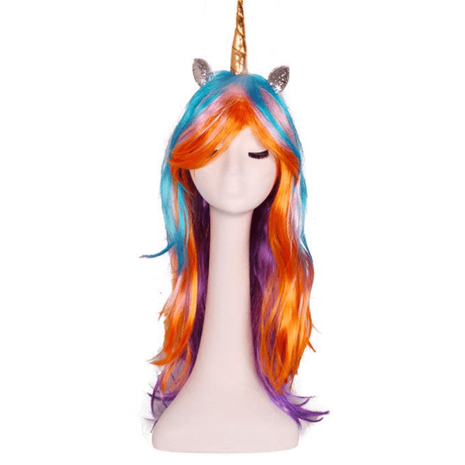 Licorne perruque multicolore